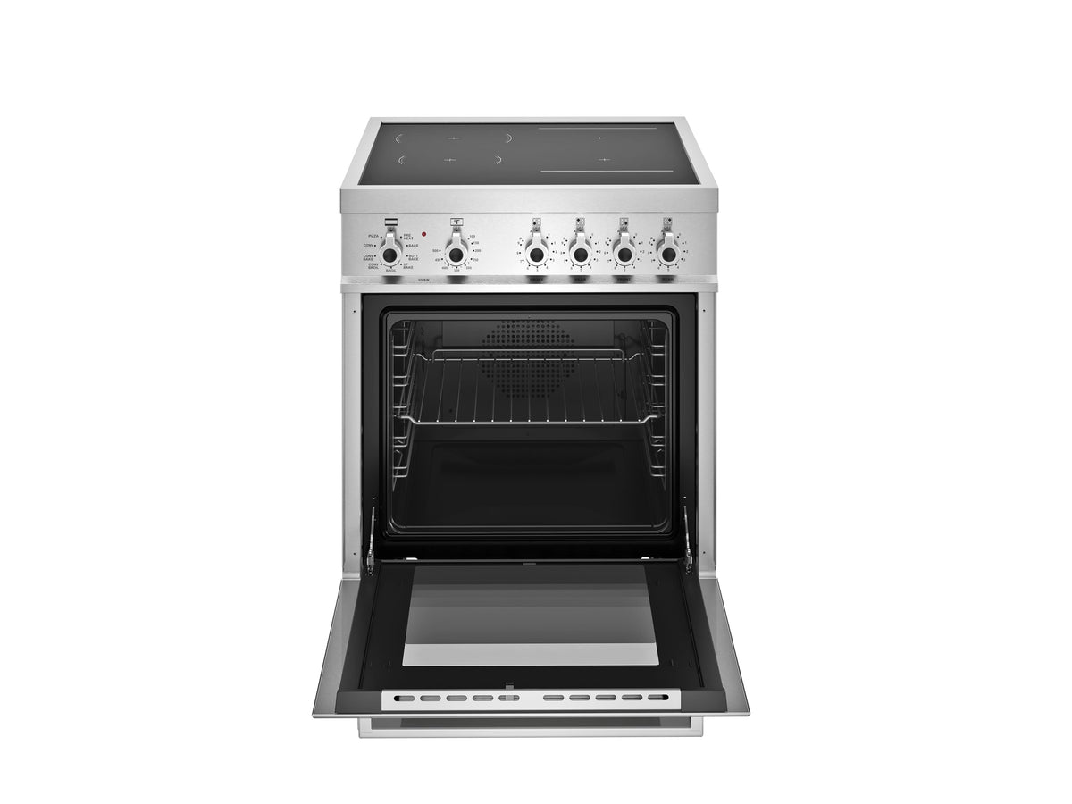 24" Bertazzoni Professional Series Freestanding Electric Induction Range - 2.5 Cu Ft. manual clean oven - 4 heat zones - Stainless Steel