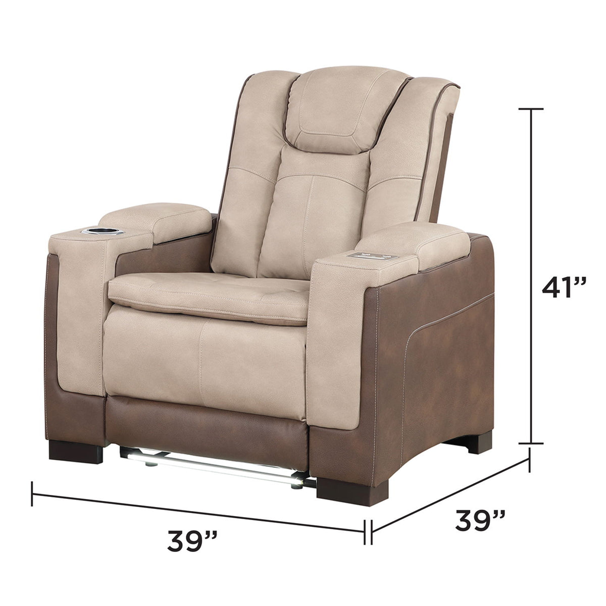 Bruno - Sillón reclinable eléctrico con iluminación LED