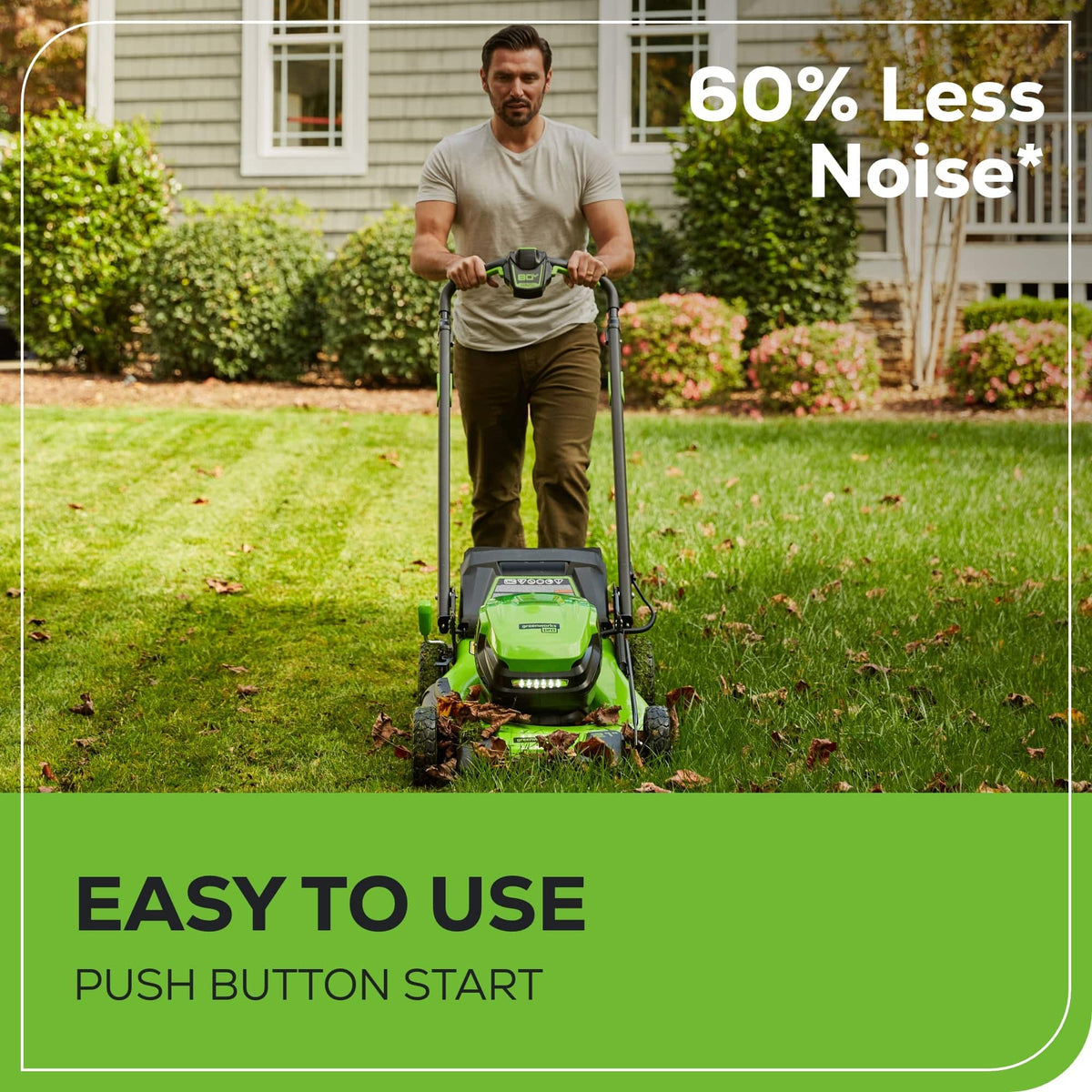 Greenworks - 80-Volt 21-Inch Self-Propelled Lawn Mower with 4.0Ah Battery and Charger - Green