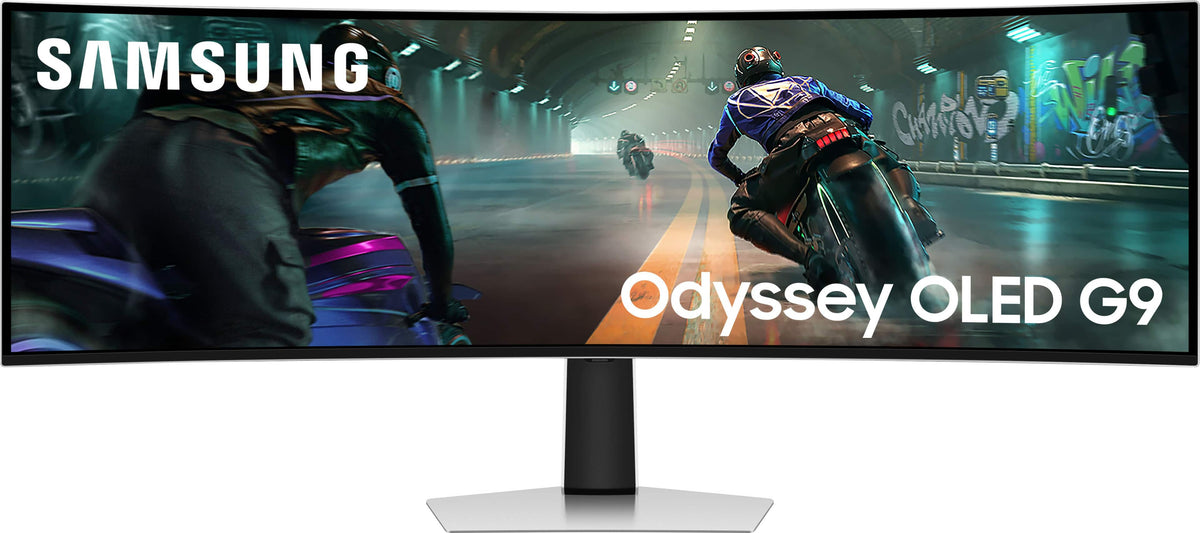 Samsung - 49" Odyssey OLED G9 (G91SD) Dual QHD 144Hz 0.03ms G-Sync Compatible Curved Gaming Monitor - Silver