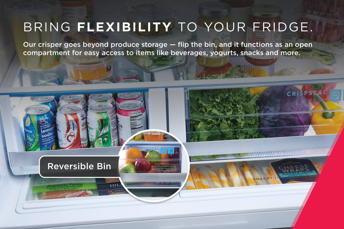 Frigidaire - Professional 36 in. Wide 26 Cu. Ft. Standard-Depth 4-Door French Door Refrigerator with Custom-Flex Temp Drawer - Stainless Steel