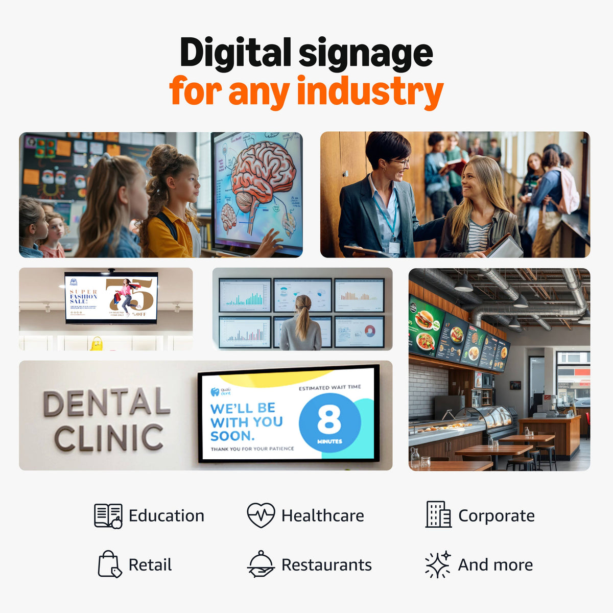 Amazon - Signage Stick – Pro 4K Signage – 16GB - Designed for Businesses, Easy Setup w/ free Mobile App/CMS Compatibility - Black