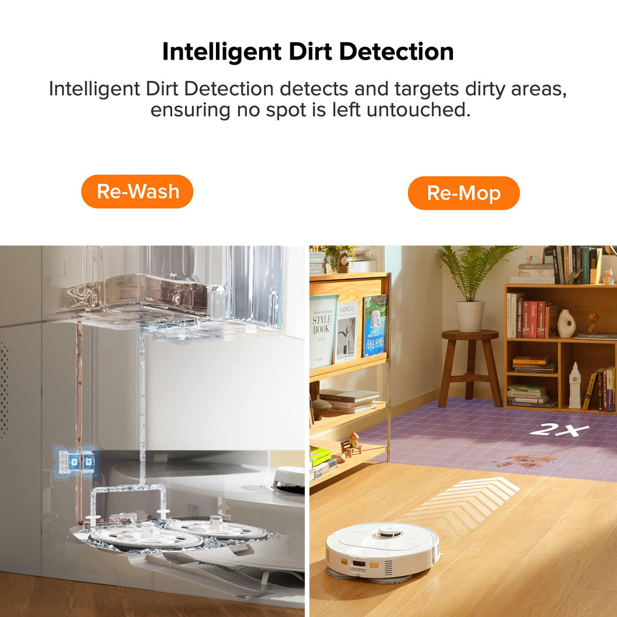 Roborock - Qrevo Pro Wi-Fi Connected Robot Vacuum and Mop with FlexiArm Design Edge Mopping, Dynamic Hot Water Mop Washing - White