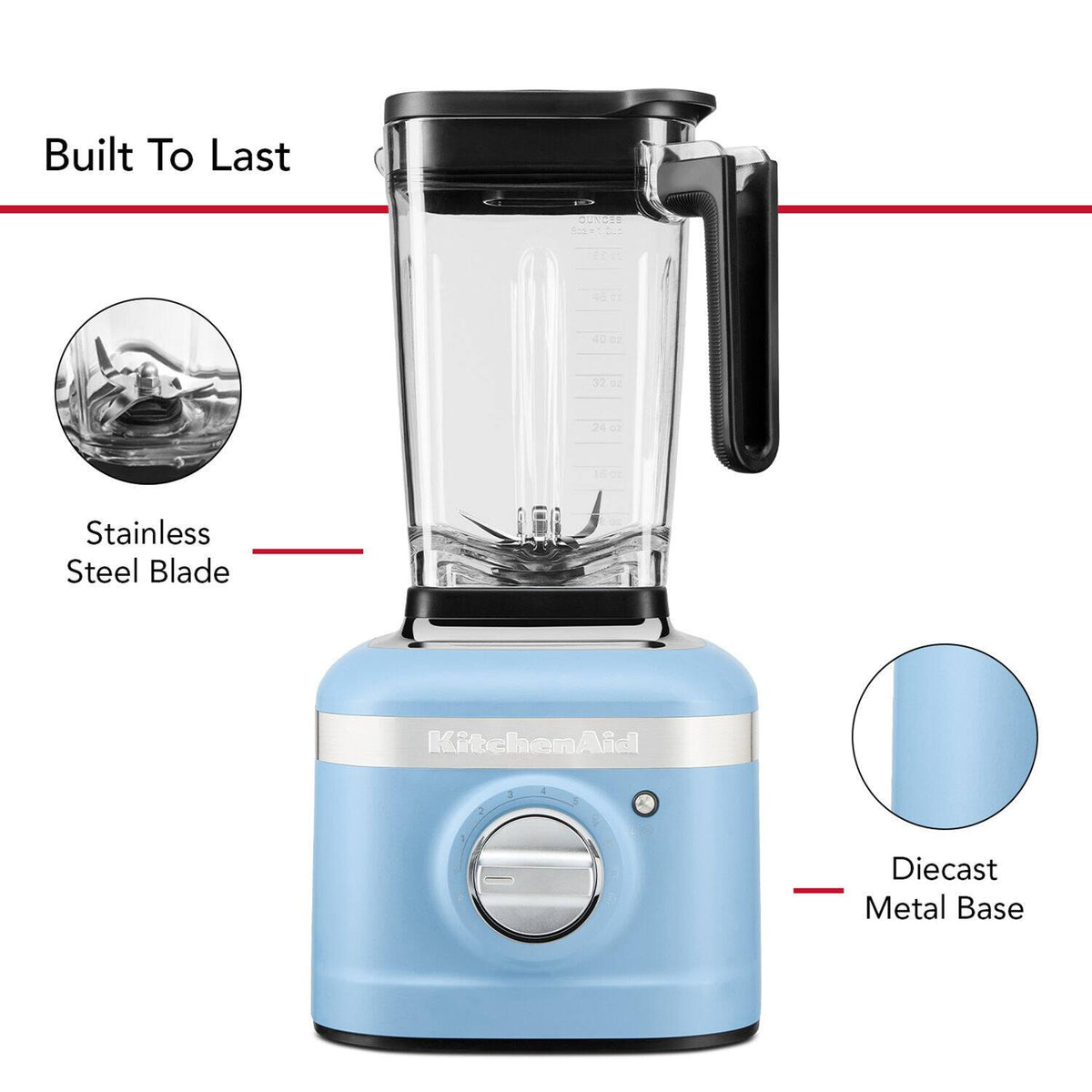 KitchenAid - K400 1200W 56 oz. Variable 5-Speed BPA-Free Blender with Tamper - Blue Velvet
