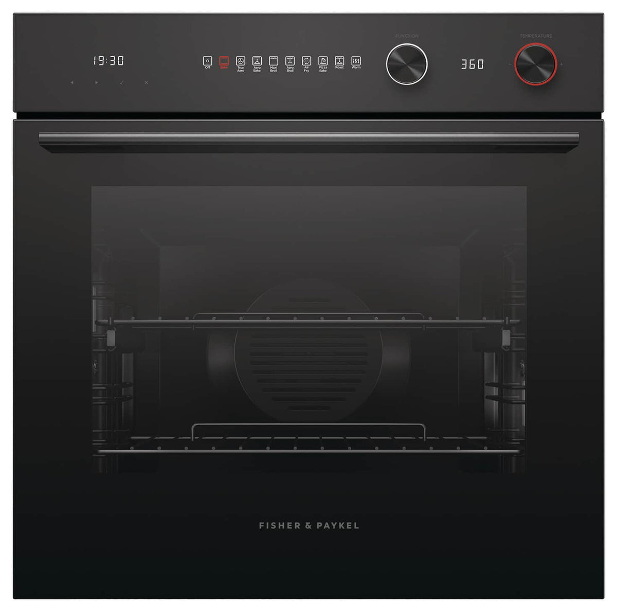 Fisher & Paykel - 24" 3 Cu Ft Iluminated Icons w/Dials Single Oven - Black