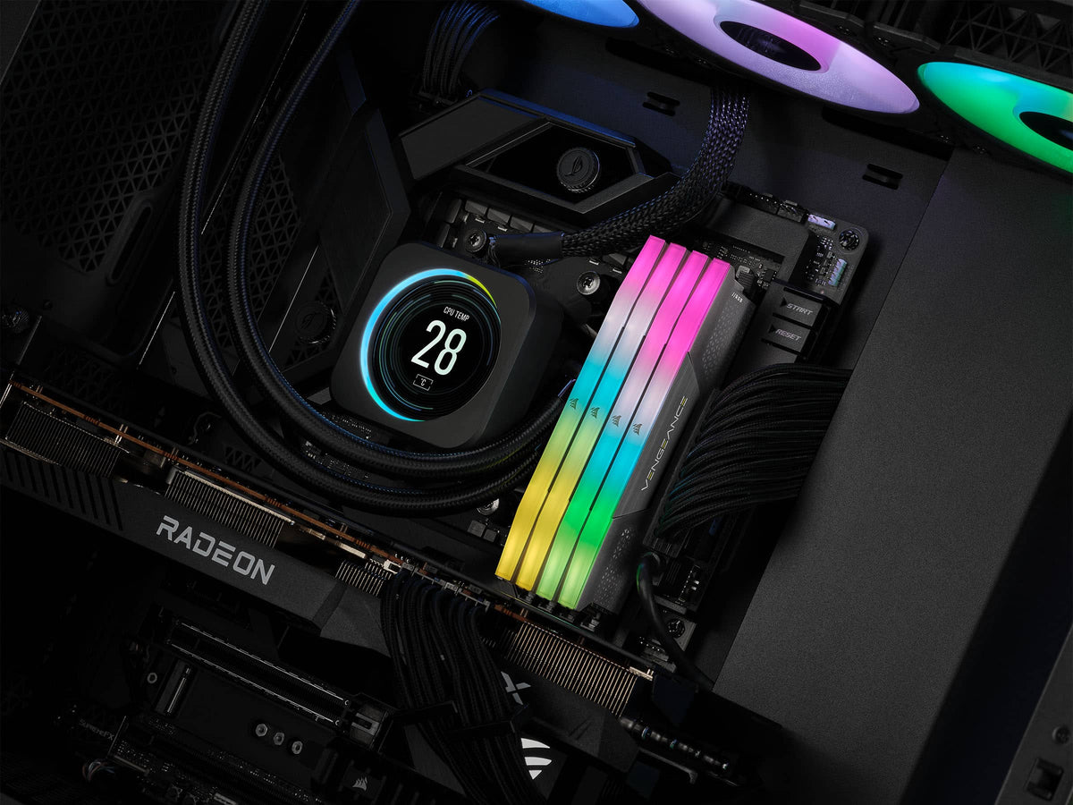 CORSAIR - VENGEANCE RGB DDR5 64GB (2 x 32GB) DDR5 6000 CL40-50-50-96 1.35V Intel XMP & AMD EXPO - Gray
