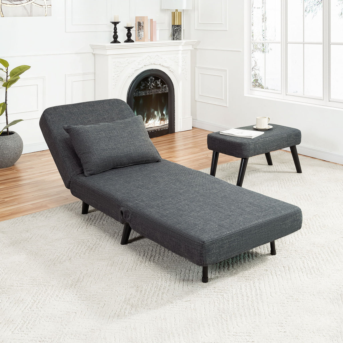 3 In 1 Foldable Chaise Lounge With Adjustable Backrest