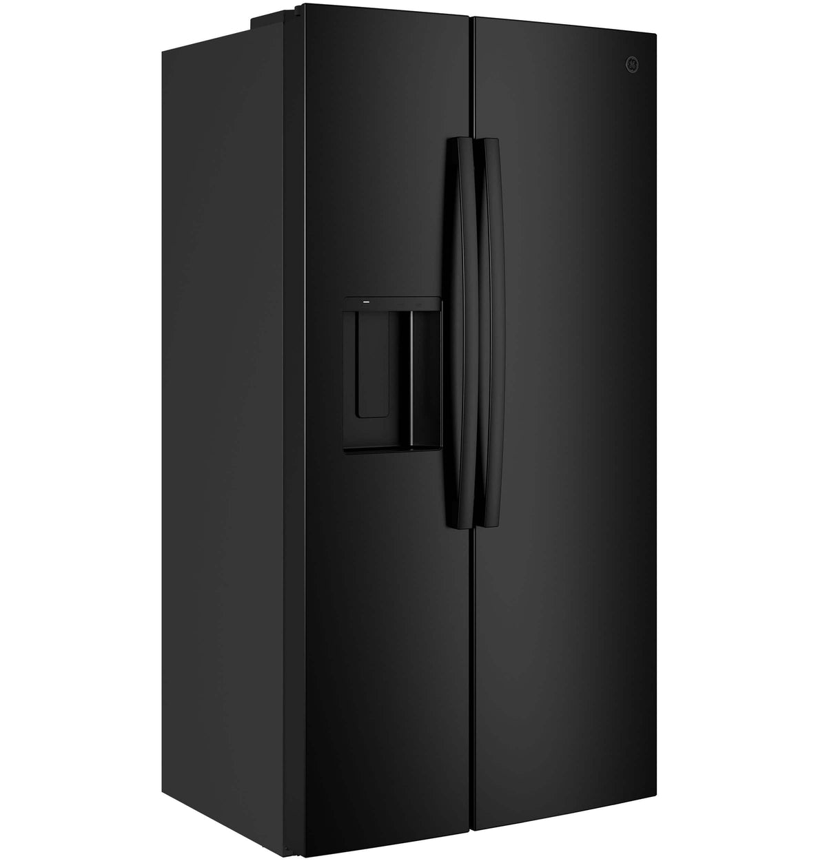 GE - 36 in. Wide 23.6 Cu. Ft. Counter Depth Side-By-Side Refrigerator with Extra Tall Dispenser and In-Door Icemaker - Black