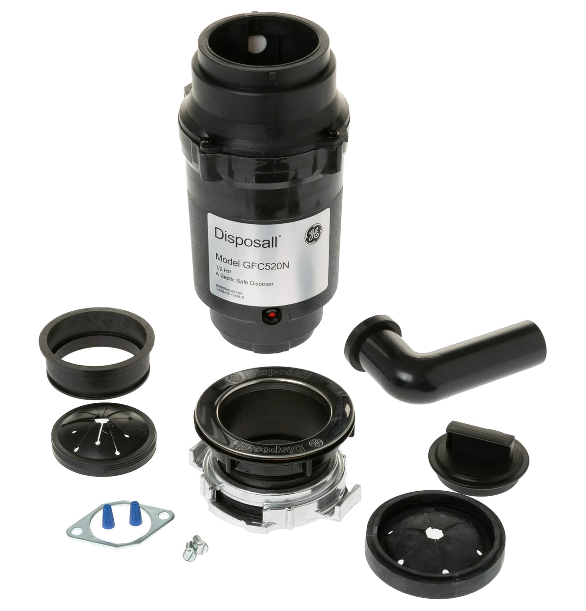 GE - 1/2 HP Continuous Feed Garbage Disposer - Black