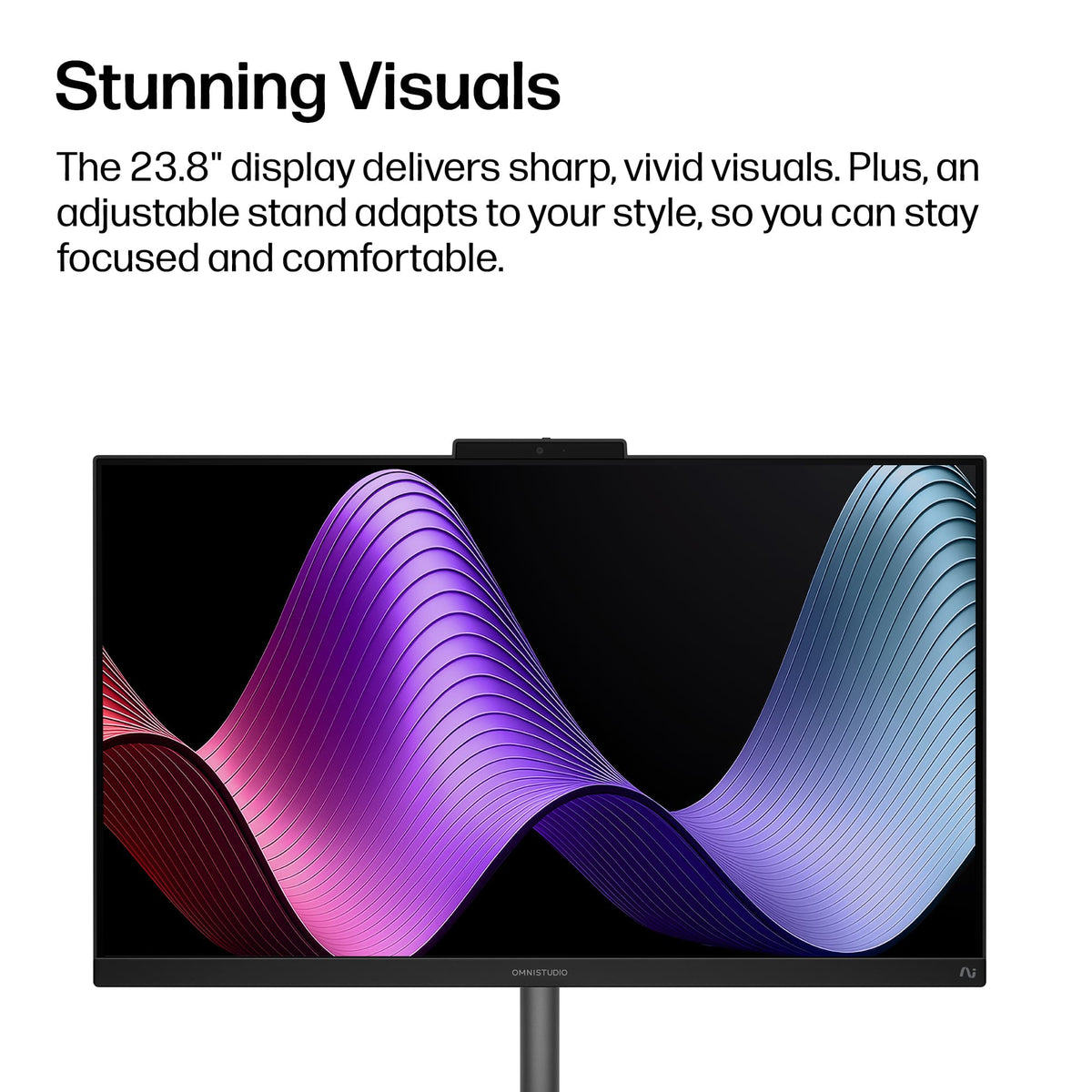 HP - OmniStudio 23.8" Full HD Touchscreen All-in-One w/ Adjustable Height - AMD Ryzen AI 5 - 16GB RAM - 512GB SSD - Copilot+ - Jet Black