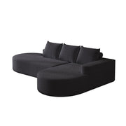 Sofá Curvo Moderno, Juego Seccional Modular en Forma de L Con 3 Almohadas