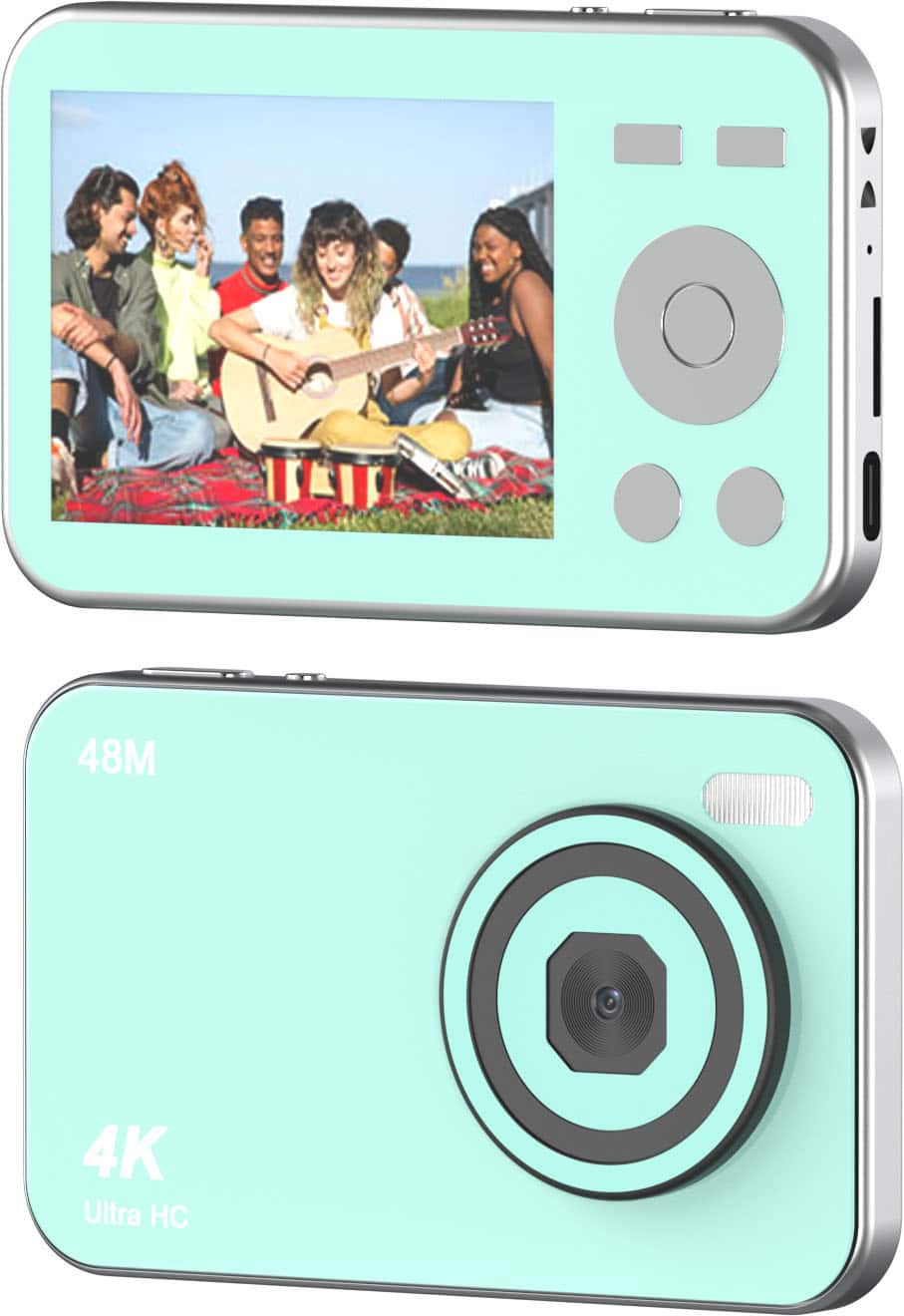 Contixo - C3 4K Ultrathin 48MP 4K 16X Digital Zoom Digital Camera - Green