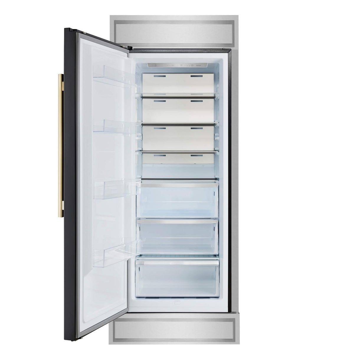Forno Appliances - Maderno 13.6 Cu. Ft. Built-In Convertible Refrigerator-Freezer with Left Swing Door and Smooth Decorative Grill - Black/Silver