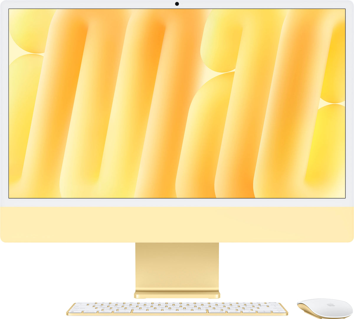 Apple - iMac 24-inch All-in-One - M4 chip - Built for Apple Intelligence - 10 Core CPU - 10 Core GPU - 16GB Memory - 256GB SSD - Yellow