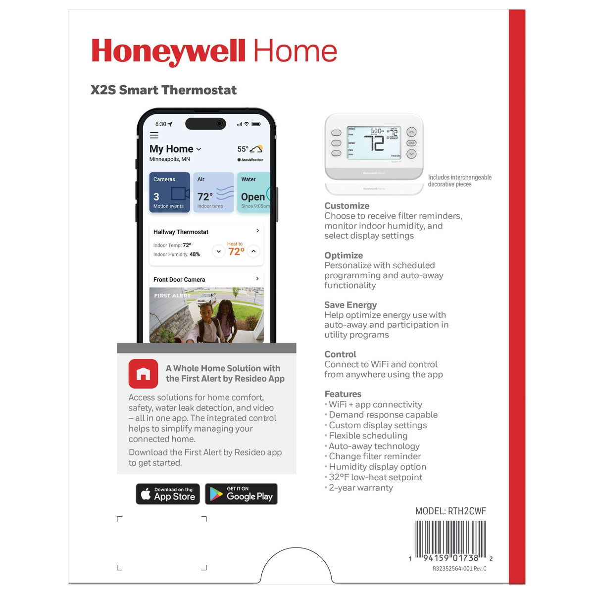Honeywell Home - RTH2CWF - Gray
