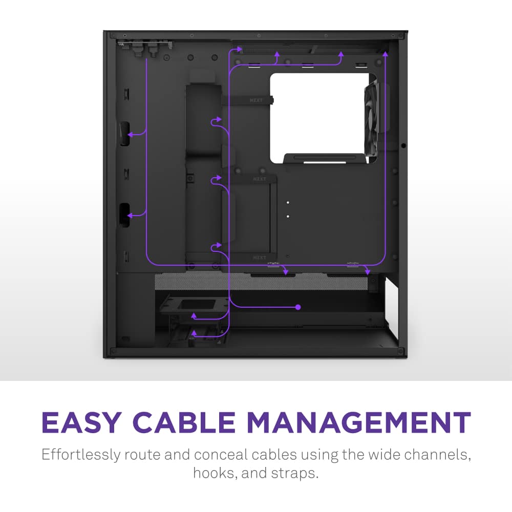 NZXT - H5 Flow 2024 Compact ATX Mid-Tower Airflow PC Case - Black