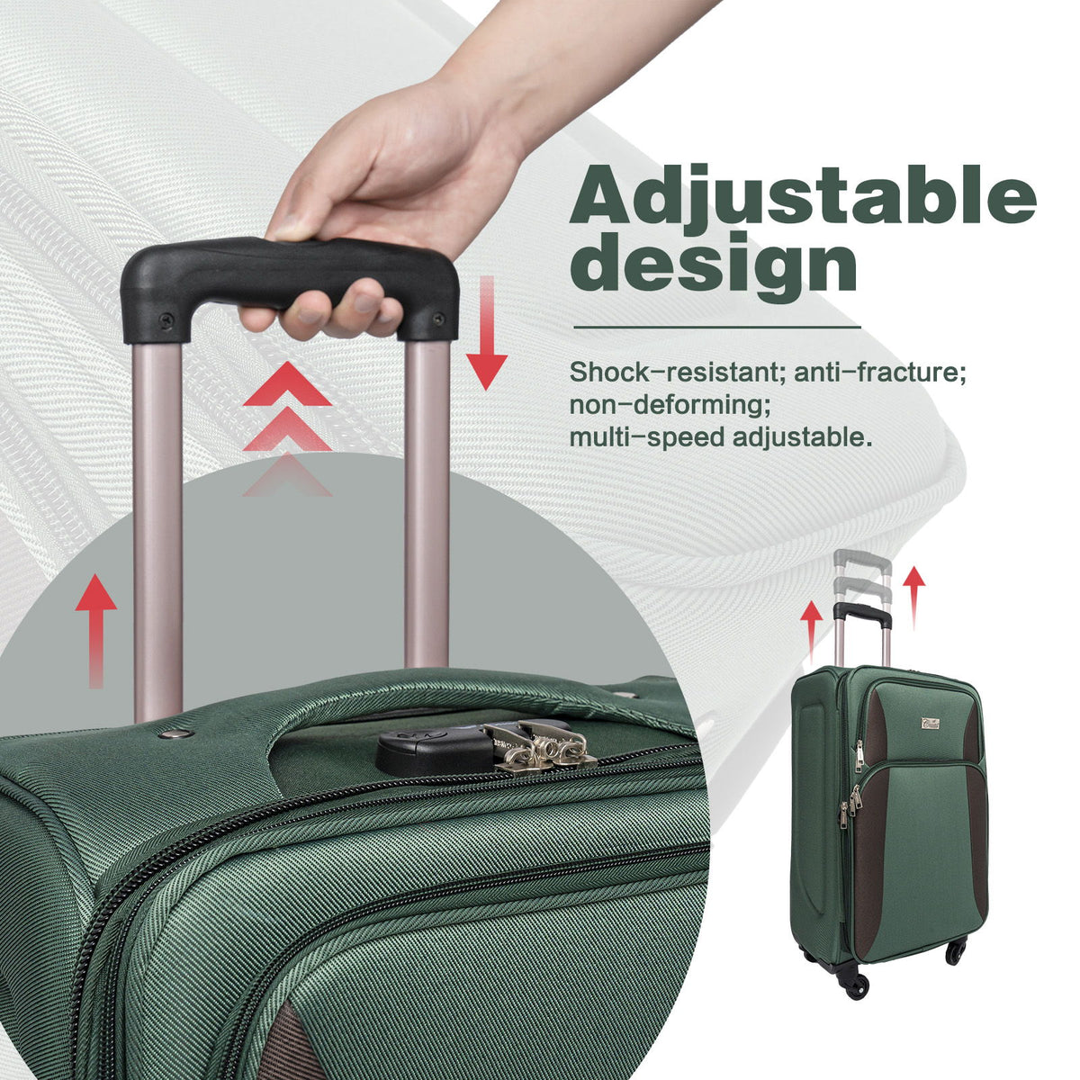 Juego de equipaje de 4 piezas de tejido flexible