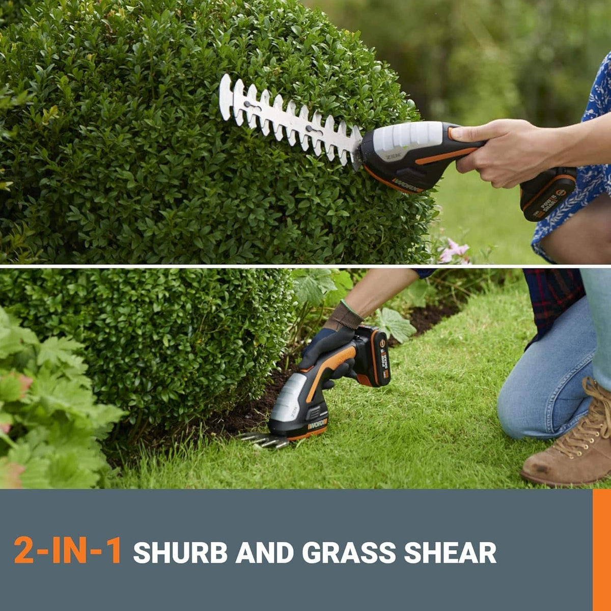 WORX - 20V Power Share Cordless 8" 2-in-1 Hedge Trimmer - Black