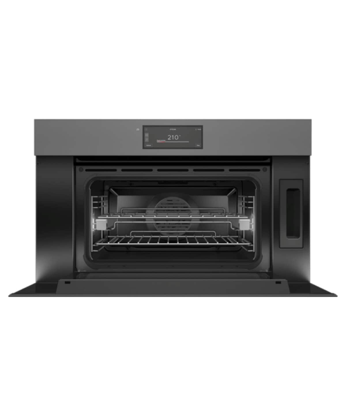 Fisher & Paykel - 30" 1.9 Cu. Ft. Single Combination Steam Oven, , 6.8" Touchscreen, Handleless - Compact - Minimal Grey - Gray