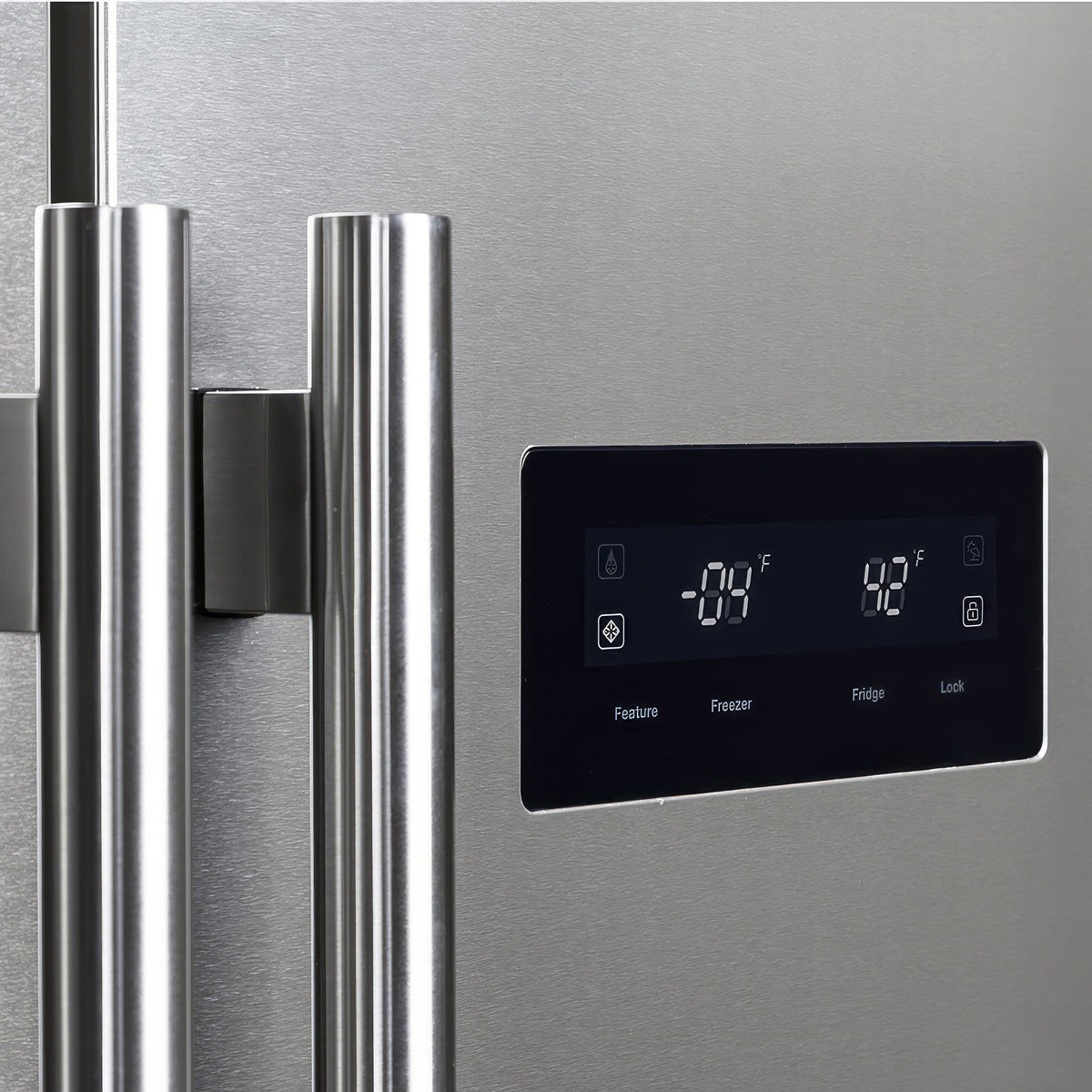 Forno Appliances - 37 in. Wide Salerno 15.6 Cu. Ft. Built-In Side-by-Side Refrigerator with Spill-proof Shelves - Stainless Steel VCM