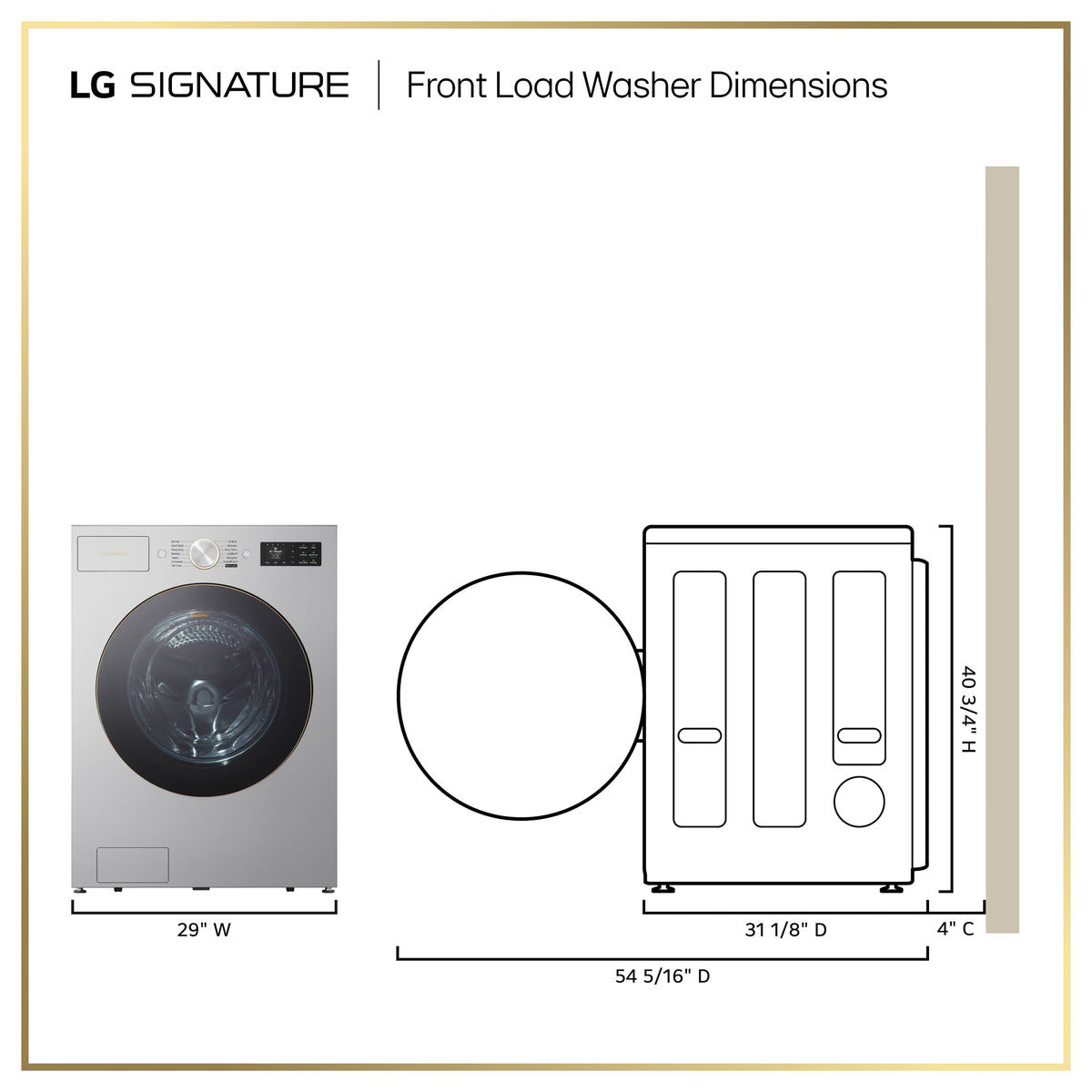 LG - SIGNATURE 5.8 Cu. Ft. Mega Capacity High-Efficiency Stackable Smart Front Load Washer with Steam and ezDispense - Platinum Steel