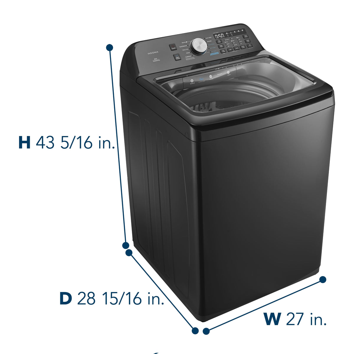 Insignia™ - 4.1 Cu. Ft. Top-Load Washer with ColdMotion Technology - Metallic Gray