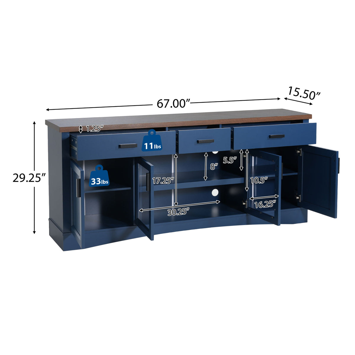 Mueble de TV moderno y estantes ajustables