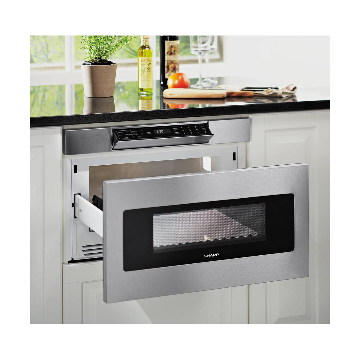 Sharp - 1.2 Cu. Ft. Built-in Microwave Drawer with Sensor Cooking - Stainless Steel