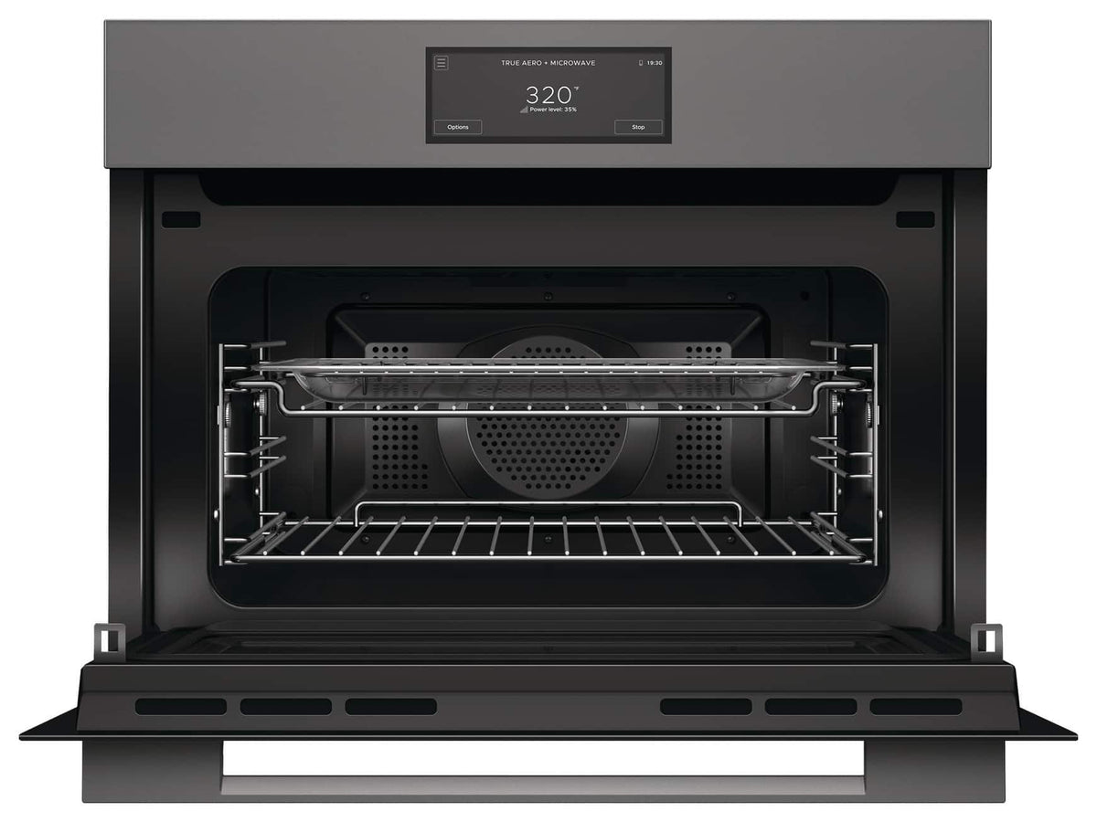 Fisher & Paykel - 24" 1.7 Cu Ft Built-in Convection Speed Oven, 6.8" Touchscreen - Compact - Minimal Grey - Gray