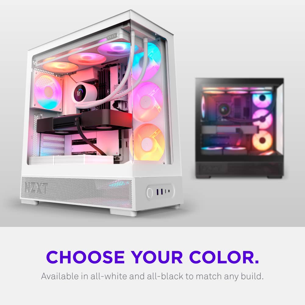 NZXT - S5 RGB Compact ATX Mid-Tower Computer Case - White - White