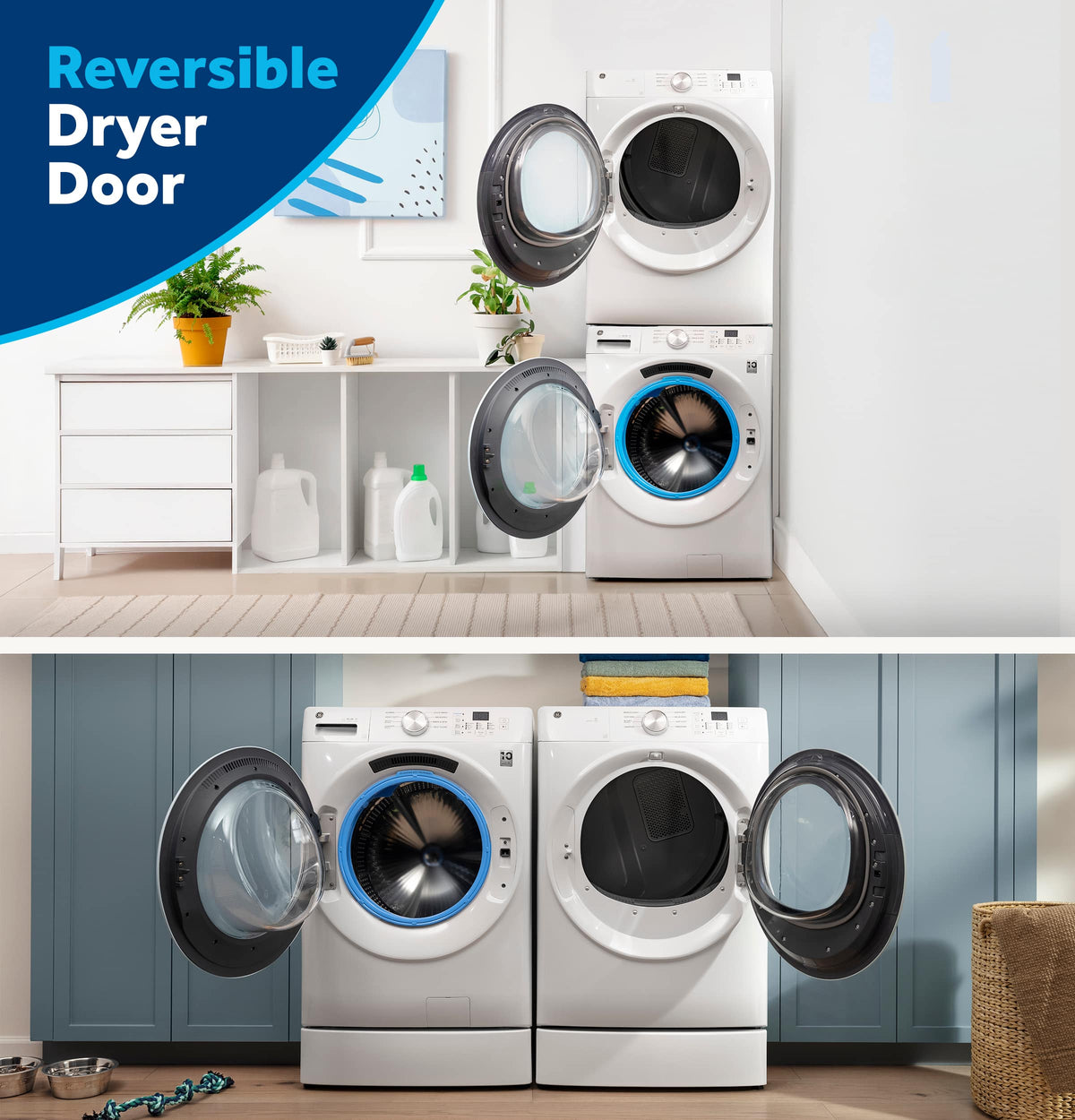 GE - 7.8 Cu. Ft. Stackable Smart Electric Dryer with Sanitize Cycle - White