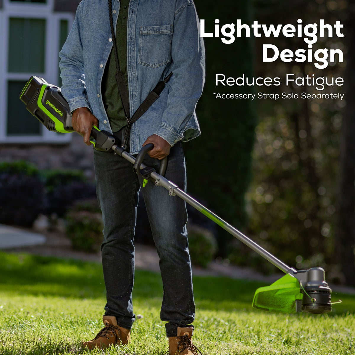 Greenworks - 80V 17" Brushless String Trimmer with 2.0Ah Battery & Charger - Black/Green