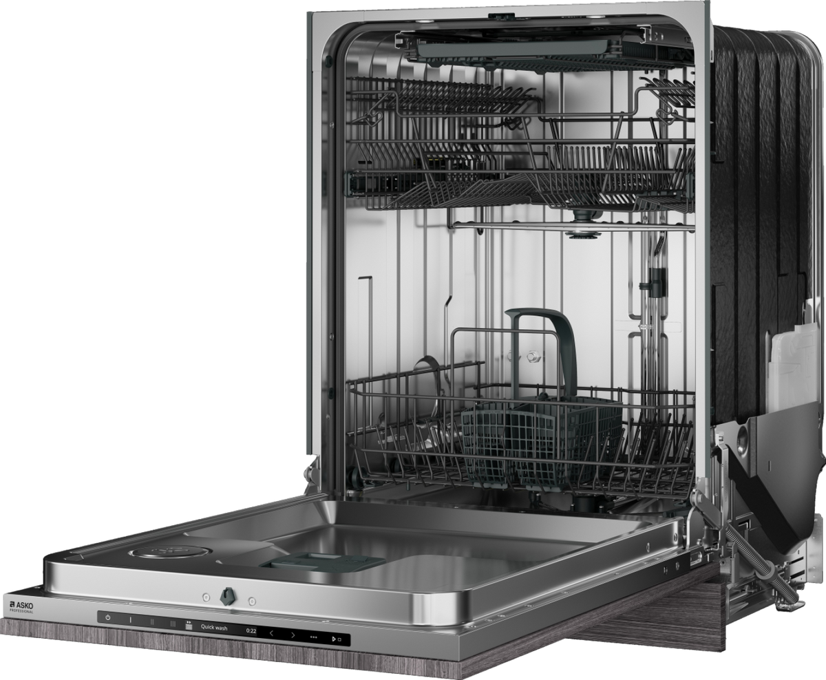 Asko - 24" Professional Full Console Smart Dishwasher, Panel Ready, 16 Place Settings, 42 dBA - Custom Panel Ready