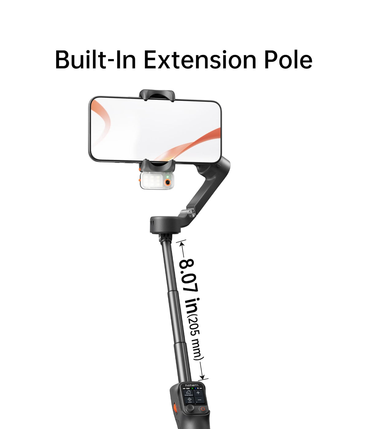 Hohem - iSteady V3 Ultra 3-Axis Gimbal Stabilizer for Smartphone w/ AI Tracking, Detachable Touch Remote, Tripod, & Light - Black