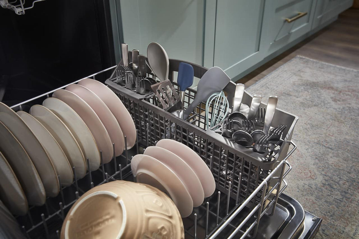 Whirlpool - 24 inch Top Control Built-in Stainless Steel Tub Dishwasher with 3rd Rack, Water Repellent Silverware Basket,  41 dBA - Stainless Steel