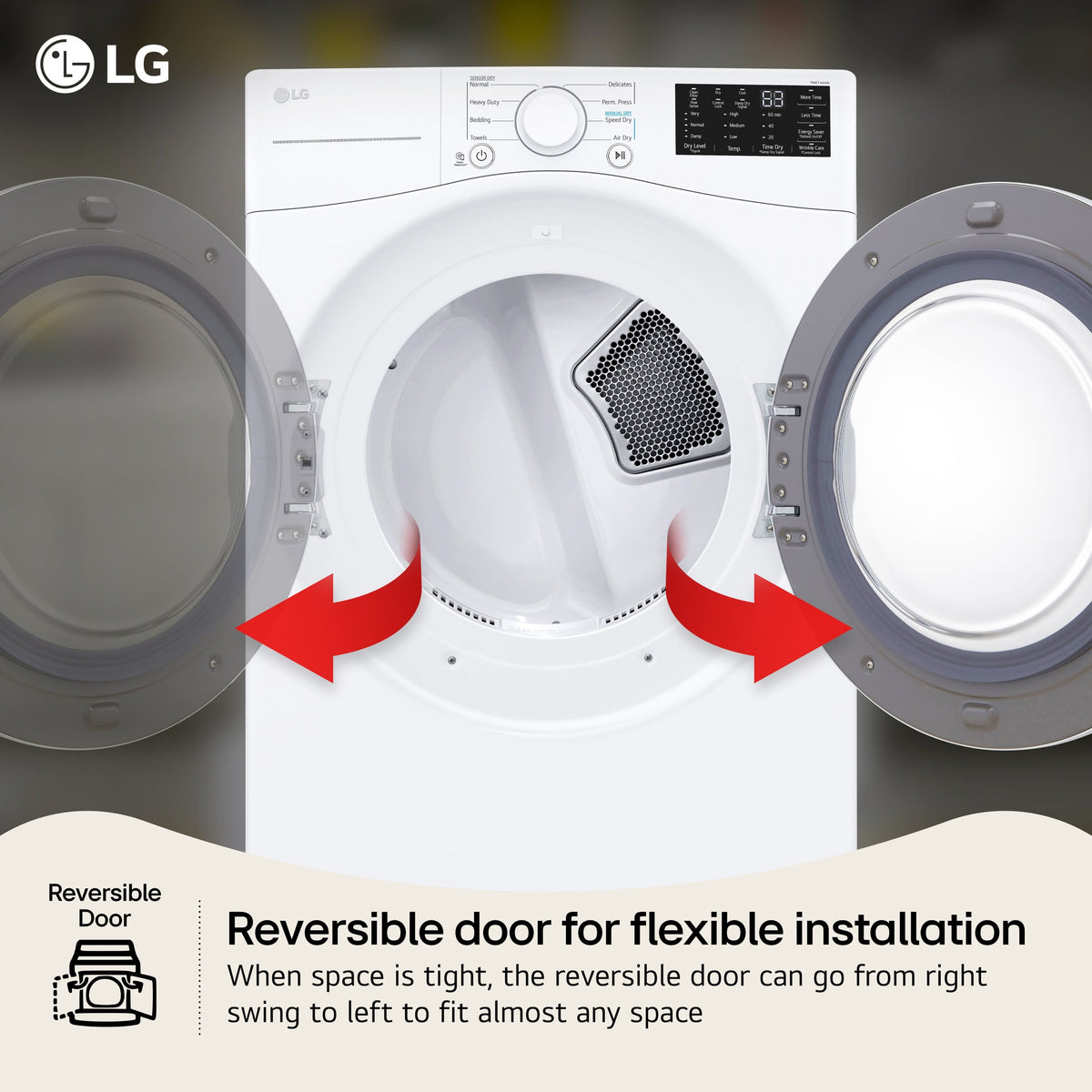 LG - 7.4 Cu. Ft. Stackable Gas Dryer with Wrinkle Care - White