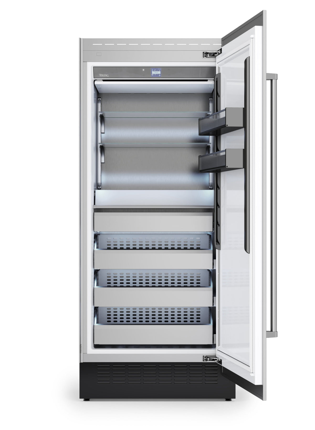 Viking - 36"W 20.14 cu. ft VEIL Integrated Upright Built-in Column Freezer-Custom Panel _RH - Custom Panel Ready