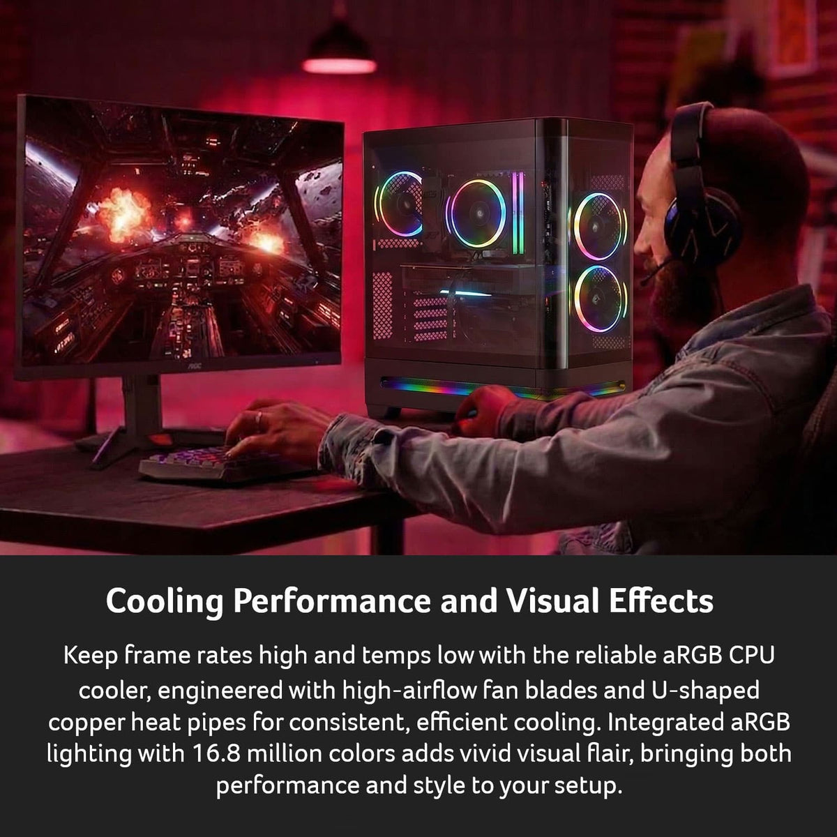 Acer - Nitro 65 Gaming Desktop - AMD Ryzen 9 9900X 2024 - AMD Radeon RX 9070 XT - 32GB DDR5 Memory – 1TB Storage - Black