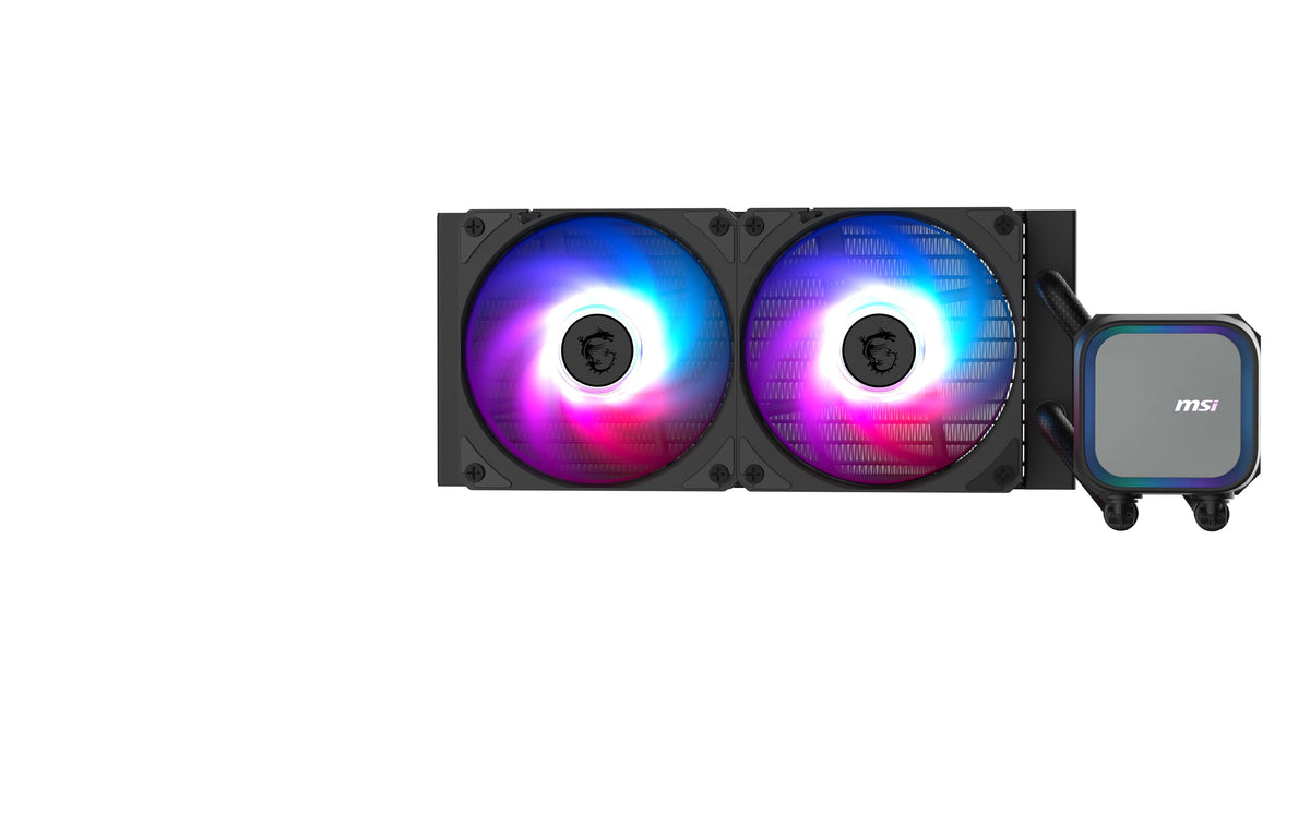 MSI - MAG Core Liquid A13 240 ARGB Liquid CPU Cooler, 240mm Radiator, Dual 120mm PWN Fans, RGB lighting - Black