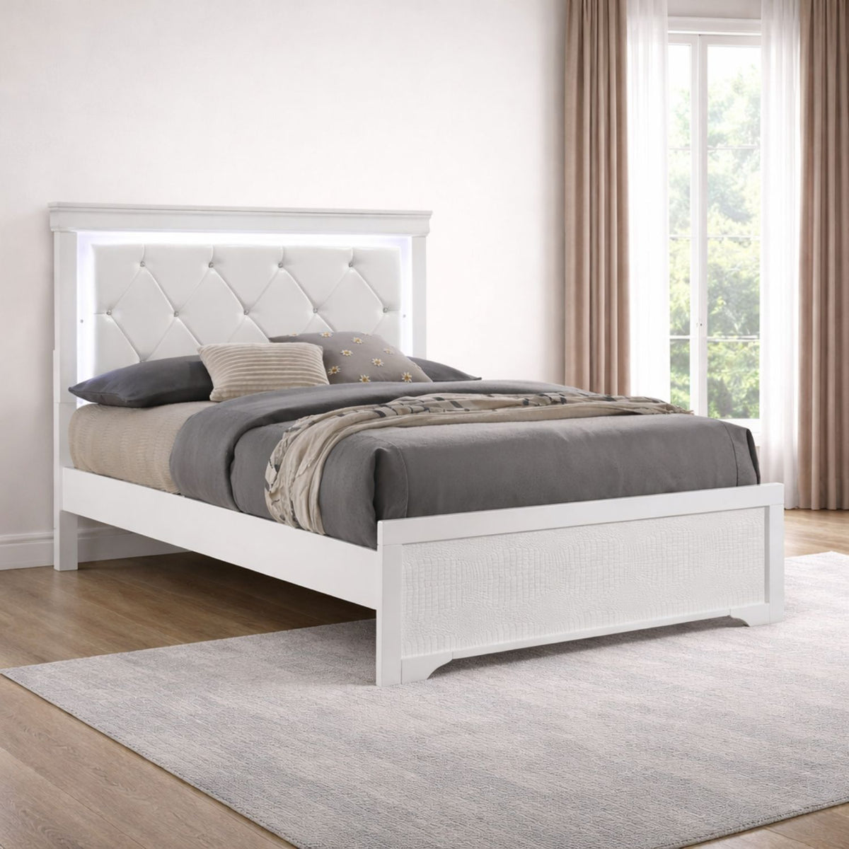 Blaze - Cama con cabecero LED