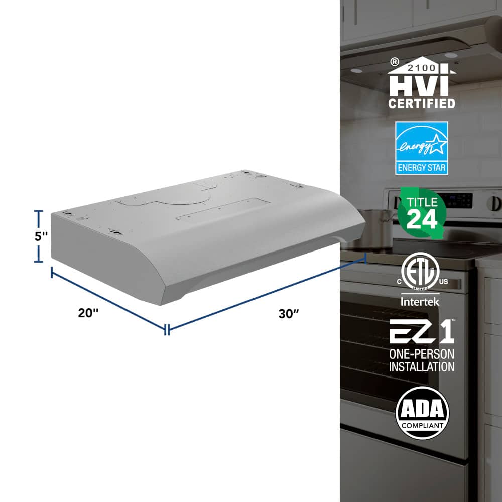 Broan - 30 inches - Convertible - Under cabinet Range Hood - Stainless Steel