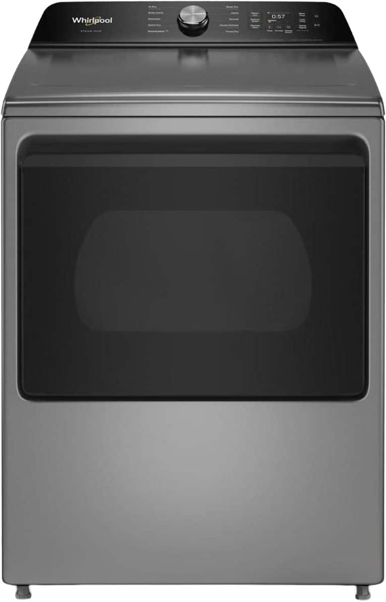 Whirlpool - 7.5 cu. ft. Smart Gas Top Load Dryer with Steam Iron and AI Dry - Radiant Silver