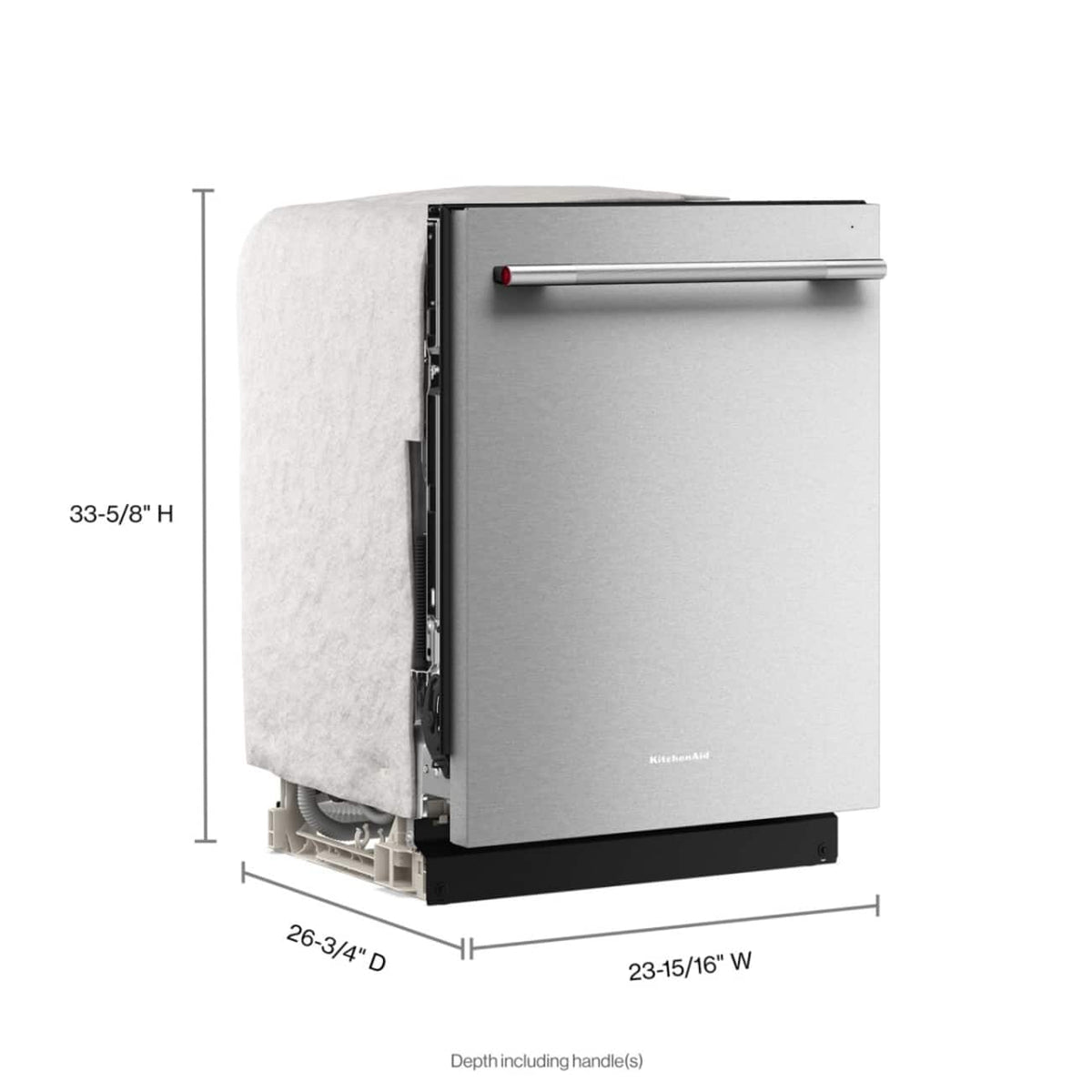 KitchenAid - 24 inch Third Level Jet Rack Dishwasher with 40+ Total Wash Jets 41 dBA - Stainless Steel