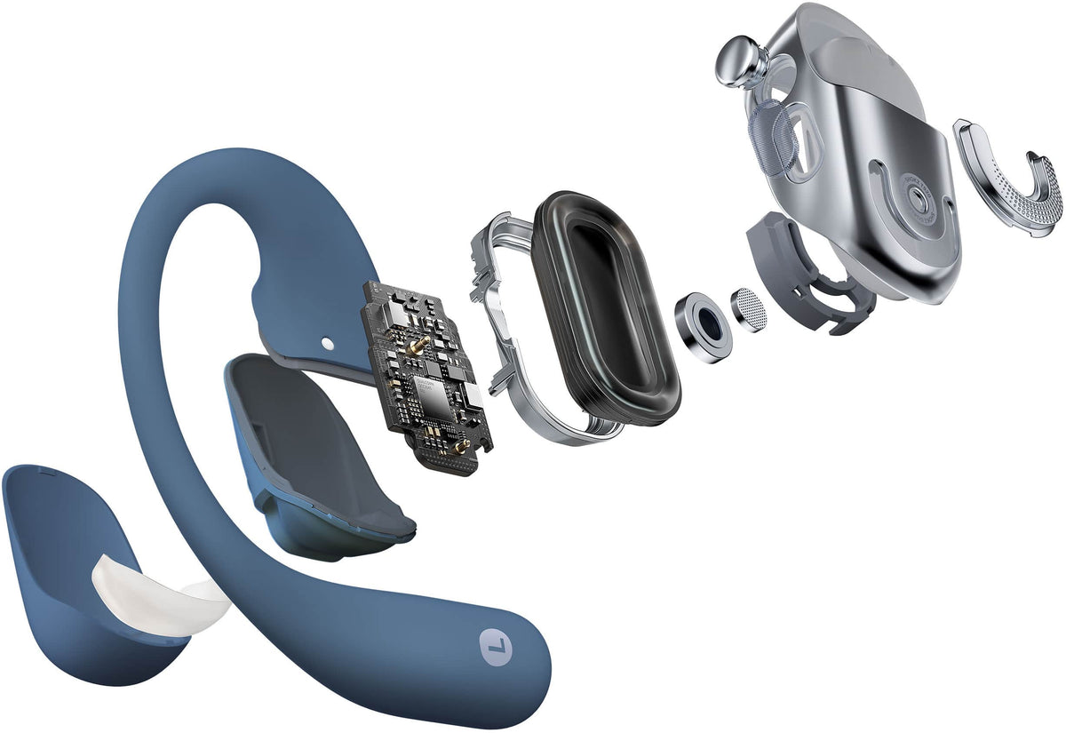 Shokz - OpenFit 2+ Open-Ear True Wireless Bluetooth Earbuds - Stone Blue