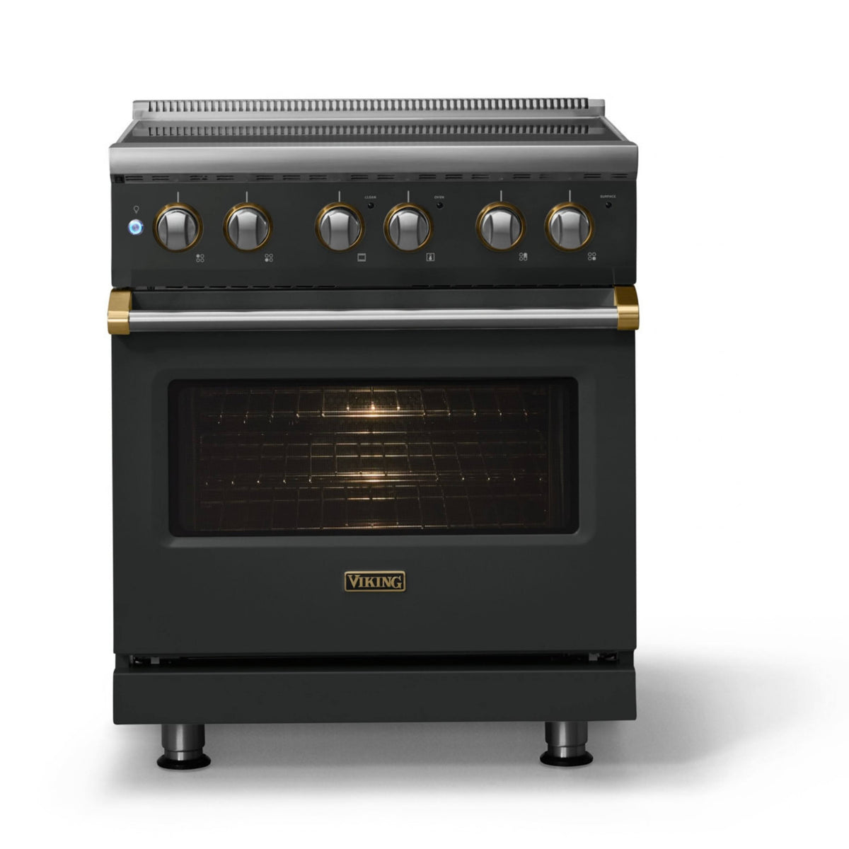 Viking - 30"W. Pro5S 4.7 Cu. Ft. Freestanding 4 Element Electric Convection Range - /Brushed Brass - Antique Bronze