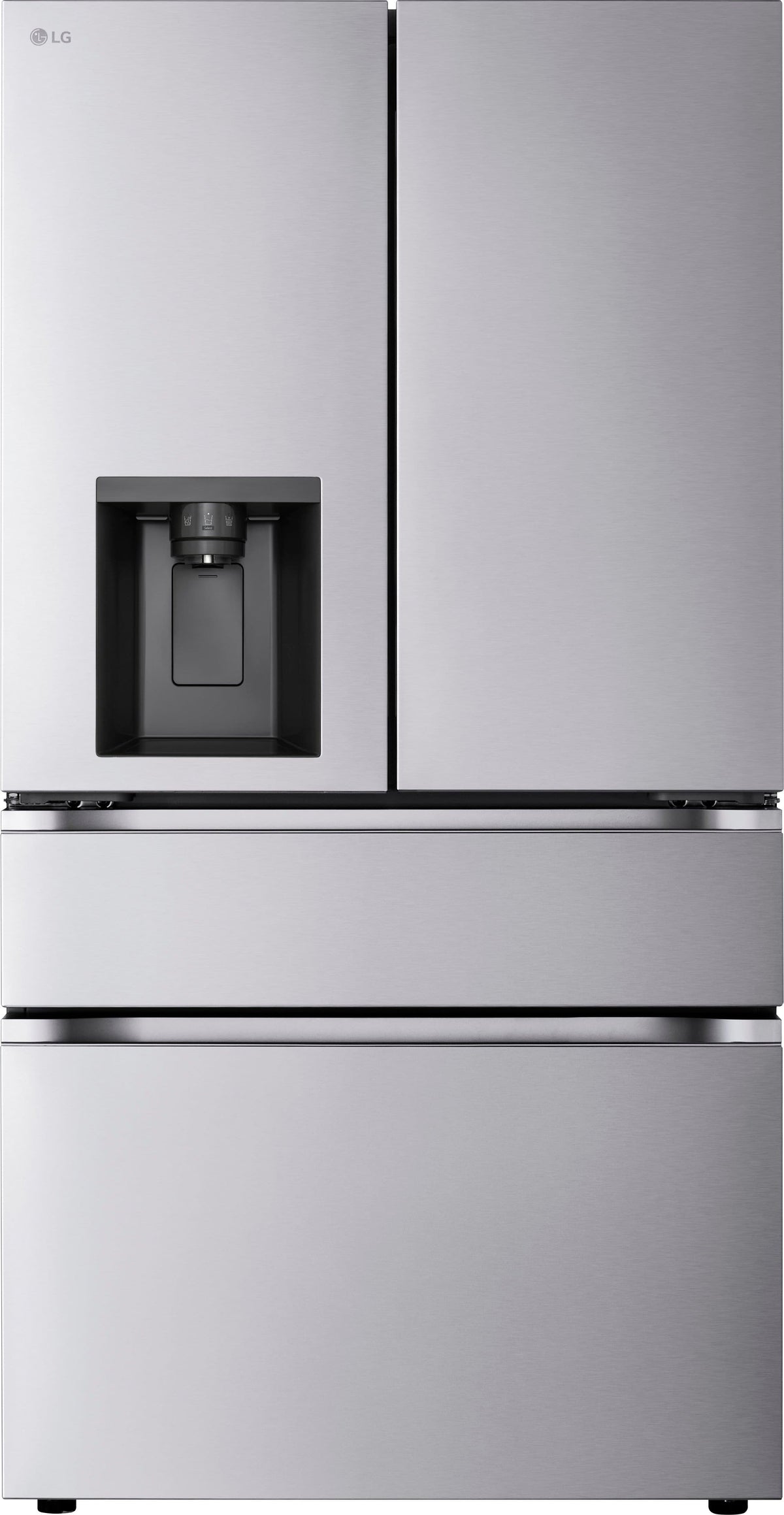LG - 36-in Wide Standard-Depth MAX 28.6 Cu. Ft. 4-Door French Door Refrigerator Smart Refrigerator with Full Convert Drawer - PrintProof Stainless Steel Look