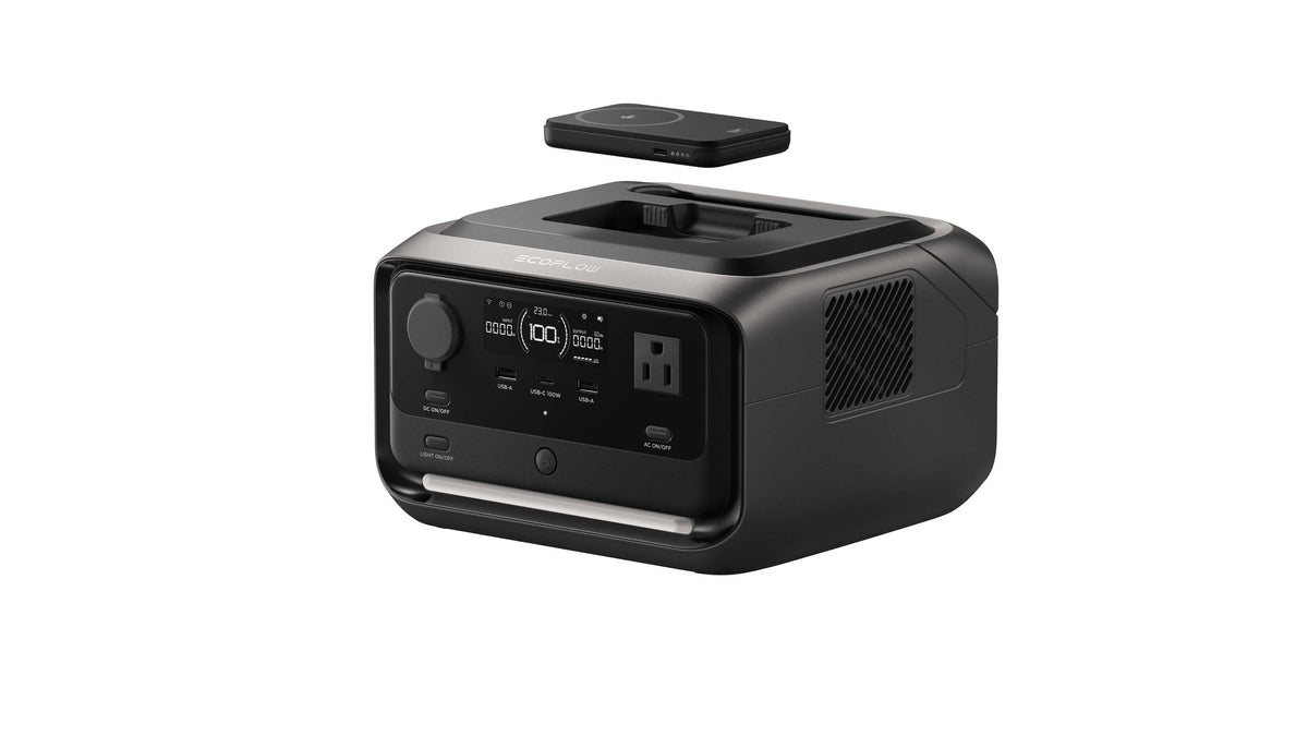 EcoFlow - River 3 Plus (Wireless) Portable Power Station (286 Wh Capacity) - Black