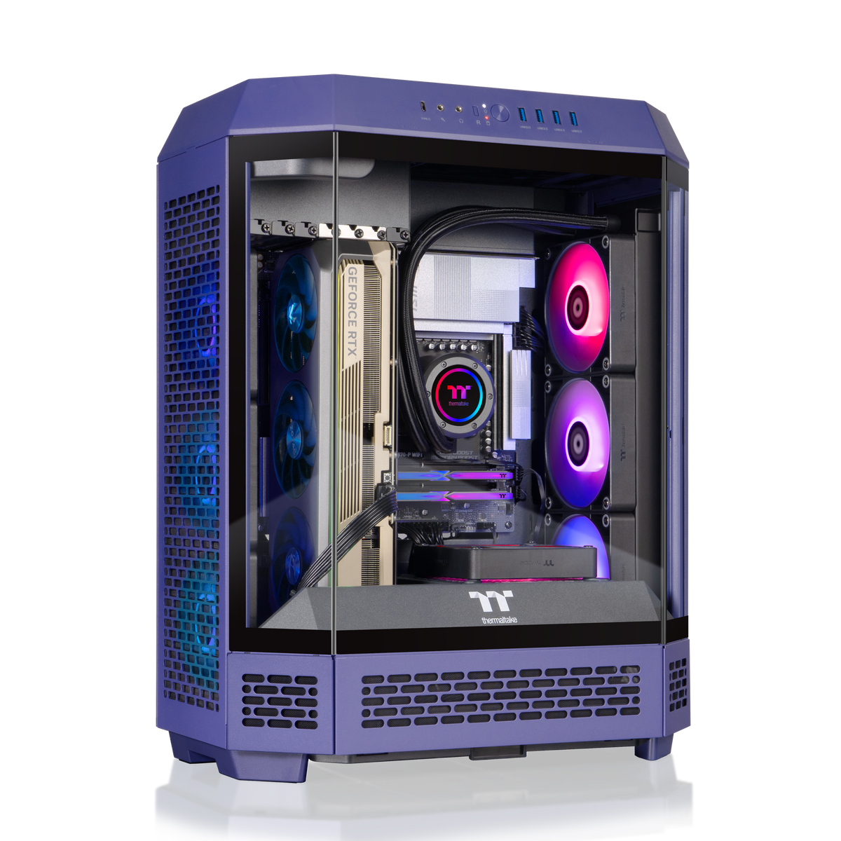 Thermaltake - LCGS Reactor 9880F Gaming Desktop AMD Ryzen 7 9800X3D 2025, 32GB DDR5 Memory, NVIDIA GeForce RTX 5080, 2TB NVMe M.2 - Purple
