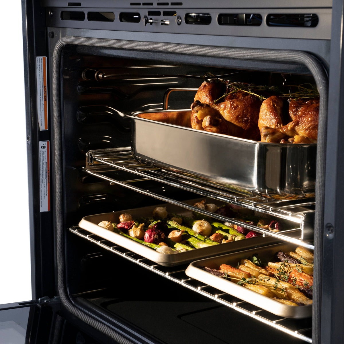 ZLINE - 30 in. Autograph Wall Oven w/ Air Fry and Self Clean w/ Matte Black Handle - Stainless Steel