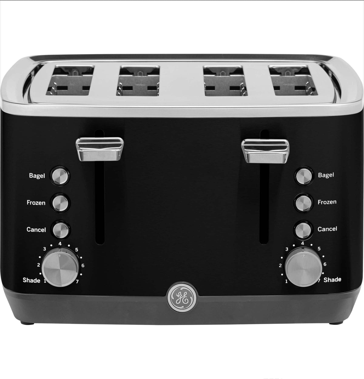 GE - 4-Slice Toaster with 7 Shade Settings and Extra Wide Slots - Onyx Black